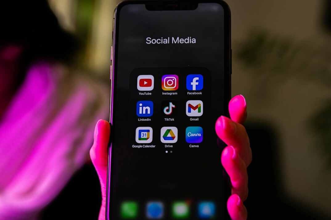 smartphone with social media icons