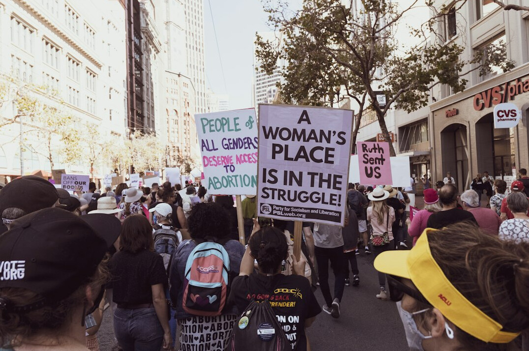 protest march in city