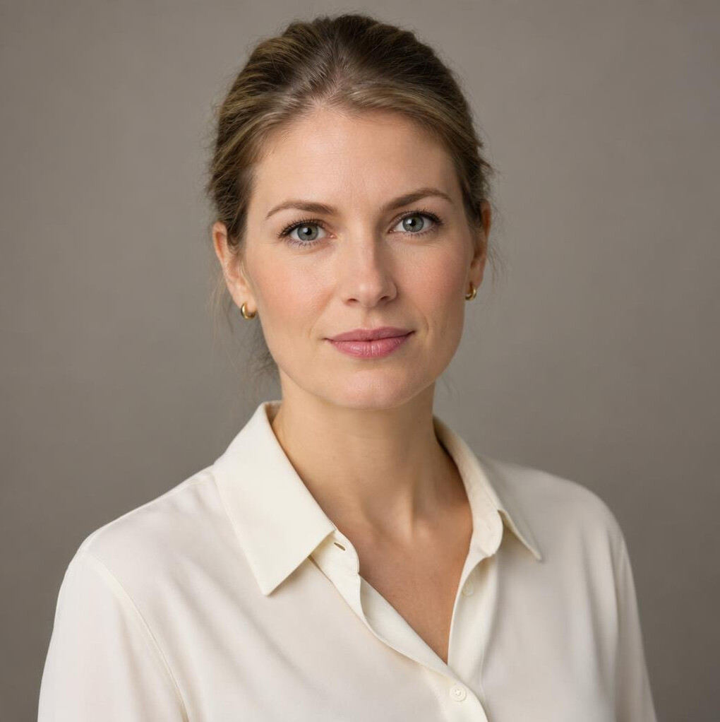 Studio portrait of a young German female psychologist