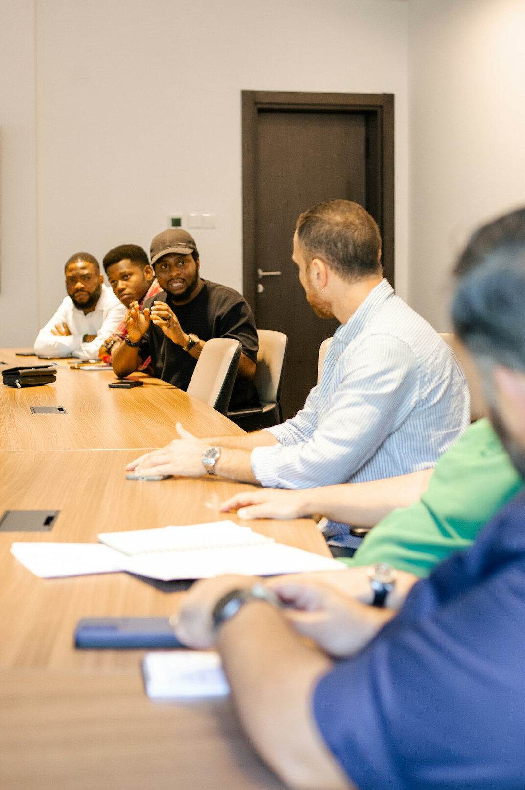 diverse people in discussion