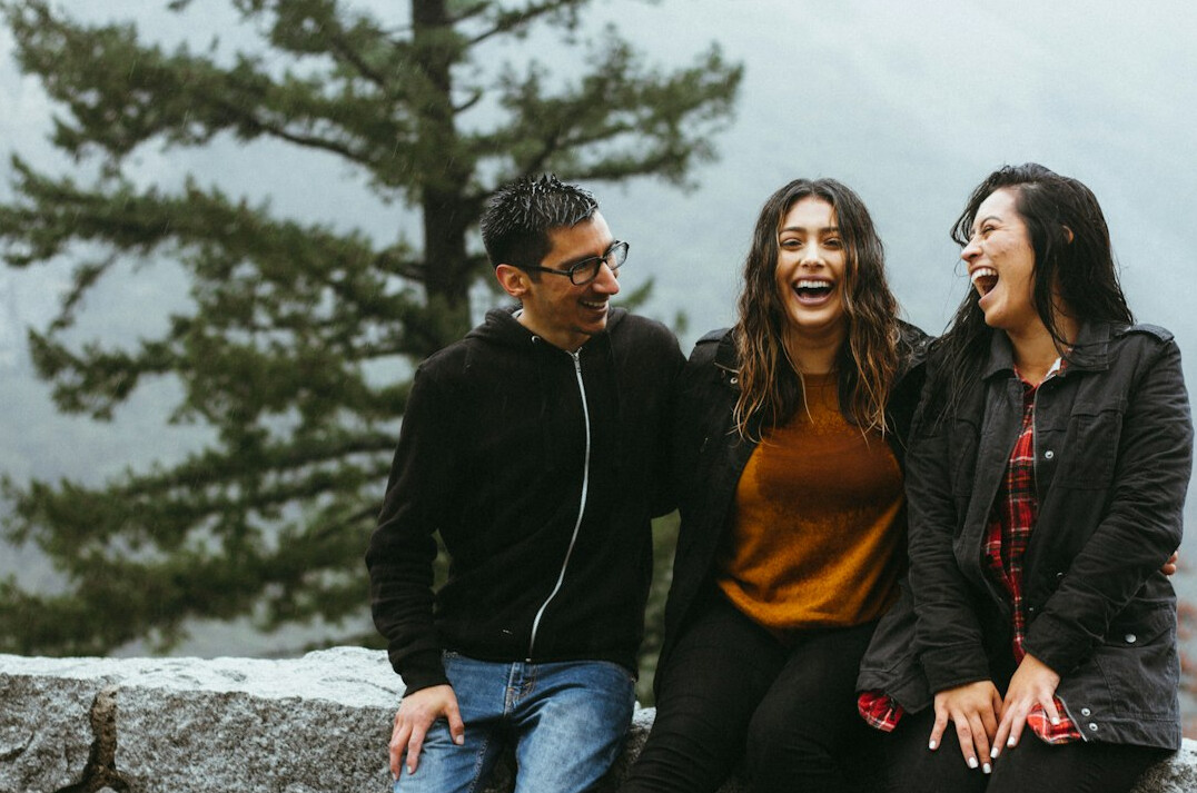 group of friends talking